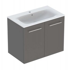 GEBERIT - Selnova Square Umývadlová skrinka 64x79x48 cm, s umývadlom, 2 dvierka, lávová mat (501.257.00.1)