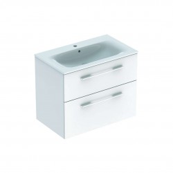 GEBERIT - Selnova Square Umývadlová skrinka 64x79x48 cm, s umývadlom, 2 zásuvky, lesklá biela (501.240.00.1)