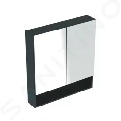 GEBERIT - Selnova Square Zrkadlová skrinka 850x588x175 mm, 2 dvierka, lávová mat (501.265.00.1)