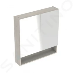 GEBERIT - Selnova Square Zrkadlová skrinka 850x588x175 mm, 2 dvierka, svetlý orech hickory (501.267.00.1)