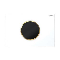 GEBERIT - Sigma10 Elektronické ovládanie splachovania, batériové napájanie, biela/zlatá (115.908.KK.6)