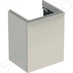 GEBERIT - Smyle Square Umývadlová skrinka, 492x406x617 mm, 1 dvierka, pánty vľavo, pieskovo sivá (500.364.JL.1)