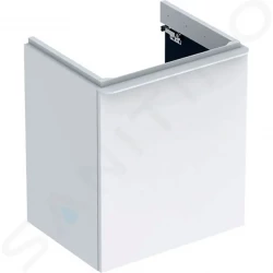 GEBERIT - Smyle Square Umývadlová skrinka, 536x433x617 mm, 1 dvierka, pánty vpravo, lesklá biela/matná biela (500.365.00.1)