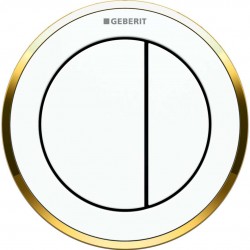 GEBERIT - Splachovací systémy Oddialené ovládanie typ 10, pneumatické, na 2 množstvá splachovania, biela/pozlátená (116.055.KK.1)