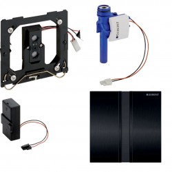 GEBERIT - Splachovací systémy Splachovanie pisoárov s elektronickým ovládaním, napájanie z batérie, krycia doska typ 50, čierny chróm (116.036.QD.1)