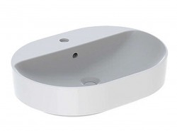 GEBERIT - VariForm Umývadlo na dosku, 50x48 cm, s prepadom, otvor na batériu, biela (500.775.01.2)