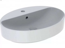 GEBERIT - VariForm Umývadlo na dosku, 60x45 cm, s prepadom, otvor na batériu, biela (500.772.01.2)