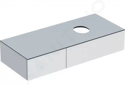 GEBERIT - VariForm Umývadlová skrinka, 1200x510x235 mm, 2 zásuvky a zápachová uzávierka, lesklá biela/matná biela (501.171.00.1)