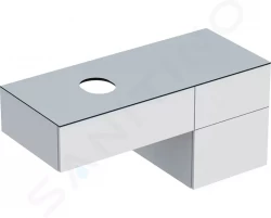 GEBERIT - VariForm Umývadlová skrinka, 1200x510x550 mm, 3 zásuvky a zápachová uzávierka, lesklá biela/matná biela (501.183.00.1)