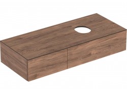 GEBERIT - VariForm Umývadlová skrinka, 120x51x24 cm, 2 zásuvky a zápachový uzáver, orech (501.174.00.1)