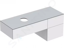 GEBERIT - VariForm Umývadlová skrinka, 1350x510x550 mm, 3 zásuvky a zápachová uzávierka, lesklá biela/matná biela (501.189.00.1)