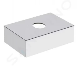 GEBERIT - VariForm Umývadlová skrinka, 750x510x235 mm, 1 zásuvka a zápachová uzávierka, lesklá biela/matná biela (501.159.00.1)