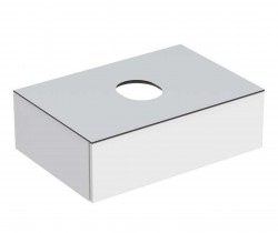 GEBERIT - VariForm Umývadlová skrinka, 75x51x24 cm, 1 zásuvka a zápachová uzávierka, lesklá biela/matná biela (501.159.00.1)