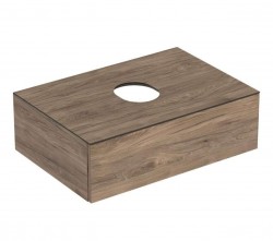 GEBERIT - VariForm Umývadlová skrinka, 75x51x24 cm, 1 zásuvka a zápachový uzáver, orech (501.162.00.1)