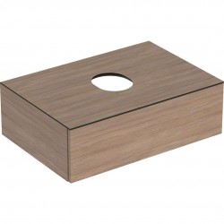 GEBERIT - VariForm Umývadlová skrinka, 75x51x24 cm, 1 zásuvka, zápachový uzáver, dub (501.163.00.1)
