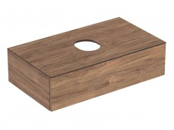 GEBERIT - VariForm Umývadlová skrinka, 90x51x24 cm, 1 zásuvka a zápachová uzávierka, orech (501.168.00.1)