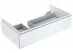 GEBERIT - Xeno 2 Skrinka pod umývadlo 90 cm, s odkladacou plochou, zásuvka s LED svietidlom, lesklá biela (500.513.01.1)