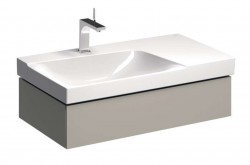 GEBERIT - Xeno 2 Skrinka pod umývadlo 90 cm, s odkladacou plochou, zásuvka s LED svietidlom, sivobéžová (500.513.00.1)