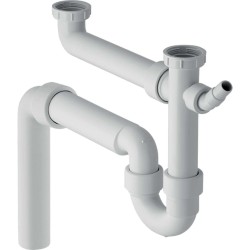 GEBERIT - Zápachová uzávierka pre dvojdrez, s uhlovou hadicovou objímkou, vývod zvislý, d 50 mm (152.553.11.1)