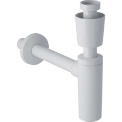 GEBERIT - Zápachová uzávierka s deliacou stenou na umývadlo, vývod vodorovný, d 40 mm, G 1 1/4, alpská biela (151.035.11.1)
