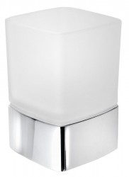 Gedy - LOUNGE pohár na postavenie, mliečne sklo, chróm (549813)