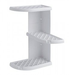 Gedy - OSCAR rohová polička do sprchy 230x375x230 ABS plast, biela (8579)