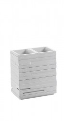 Gedy - QUADROTTO držiak kefiek na postavenie, biela (QU9802)