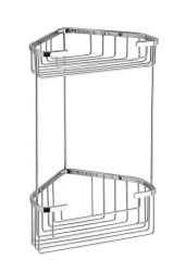 Gedy - SMART dvojposchodová rohová polička 175x325x175, chróm (2482)