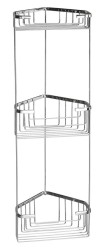 Gedy - SMART trojposchodová rohová polička 175x590x175, chróm (2484)