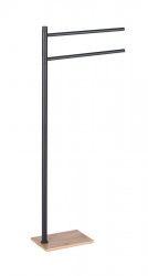 Gedy - TRILLY Stojan na uteráky, hranatý, čierna matná/bambus (TR3141)