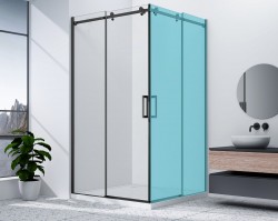 GELCO DRAGON BLACK posuvné dvere pre rohový vstup 900 číre sklo, GD4290B (GD4290B)
