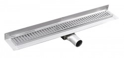 GELCO - MANUS ONDA podlahový žľab  z nerezové oceli s roštom, nástenný, L-750, DN50 (GMO23)