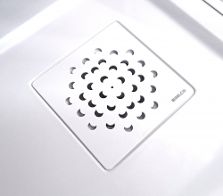 GELCO SET - Štvorcová krytka sifónu biela KSM104W + sifón PB90EXN mínus (KSM104W-SN90)