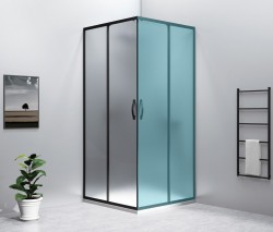GELCO - SIGMA SIMPLY BLACK sprchové dvere posuvné pre rohový vstup 800 sklo BRICK (GS2480B)