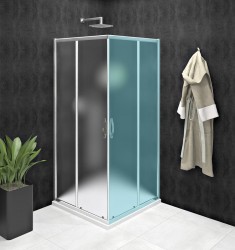 GELCO - SIGMA SIMPLY sprchové dvere posuvné pre rohový vstup 800 sklo BRICK (GS2480)