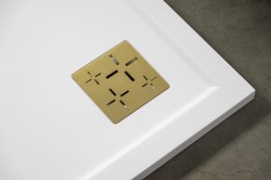 GELCO Štvorcová krytka sifónu zlatá, KSM107G (KSM107G)