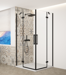 GELCO - TRINITY BLACK štvorcový kút 800x800 rohový vstup, číre sklo, GT2280-80C-B (GT2280-80C-B)