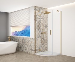 GELCO TRINITY GOLD štvrťkruhový kút 900x900 ľavý, číre sklo, GT6590CL-G (GT6590CL-G)