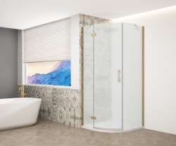 GELCO TRINITY GOLD štvrťkruhový kút 900x900 ľavý, matné sklo, GT6590ML-G (GT6590ML-G)