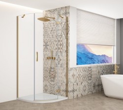GELCO TRINITY GOLD štvrťkruhový kút 900x900 pravý, číre sklo, GT6590CR-G (GT6590CR-G)