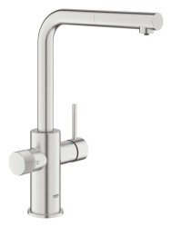 GROHE - Blue Pure Drezová batéria Minta s filtračnou funkciou a výsuvnou koncovkou, supersteel (30590DC0)