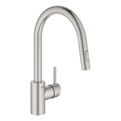 GROHE - Concetto Drezová batéria s výsuvnou spŕškou, supersteel (31483DC2)