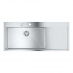 GROHE - Dřezy Drez K1000 s automatickým odtokom, 116x52 cm, kefovaná nerezová (31581SD1)