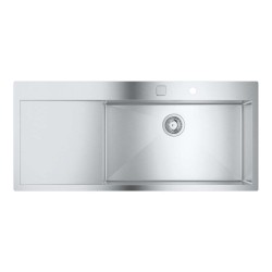 GROHE - Dřezy Drez K1000 s automatickým odtokom, 116x52 cm, kefovaná nerezová (31582SD1)