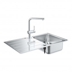 GROHE - Dřezy Set drezu K500 a batérie Minta, kefovaná nerezová/chróm (31573SD1)