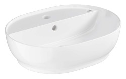 GROHE - Essence Umývadlo na dosku, 50x39 cm, s prepadom, s otvorom na batériu, alpská biela (103566SH00)