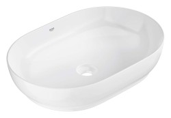 GROHE - Essence Umývadlo na dosku, 60x40 cm, bez prepadu, bez otvoru na batériu, alpská biela (103563SH00)