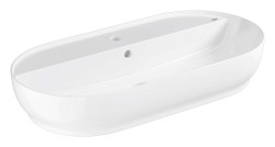 GROHE - Essence Umývadlo na dosku, 80x40 cm, s prepadom, s otvorom na batériu, alpská biela (103571SH00)