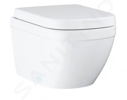 GROHE - Euro Ceramic Závesné WC s doskou SoftClose, Rimless, Triple Vortex, alpská biela (39554000)
