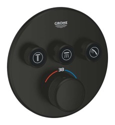 GROHE - Grohtherm SmartControl Termostatická batéria pod omietku, na 3 spotrebiče, matná čierna (291212430)